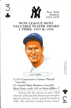 1991 U.S. Games Systems Baseball Legends #3♣ Lou Gehrig Front