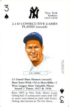 1991 U.S. Games Systems Baseball Legends #3♠ Lou Gehrig Front