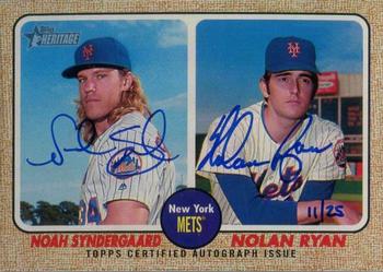 2017 Topps Heritage - Real One Dual Autographs #RODA-DR Nolan Ryan / Jacob deGrom Front