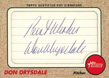 2017 Topps Heritage - 1968 Baseball Cut Signatures #68BCS-DD Don Drysdale Front