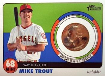 2017 Topps Heritage - 1968 Mint Relics Quarter #68MINT-MTR Mike Trout Front