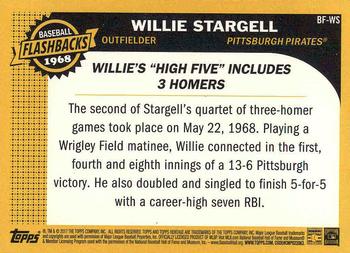 2017 Topps Heritage - Baseball Flashbacks #BF-WS Willie Stargell Back