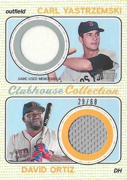 2017 Topps Heritage - Clubhouse Collection Dual Relics #CCDR-YO Carl Yastrzemski / David Ortiz Front