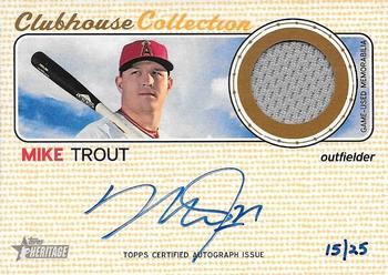 2017 Topps Heritage - Clubhouse Collection Autographed Relics #CCAR-MT Mike Trout Front
