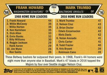 2017 Topps Heritage - Then and Now #TAN-1 Frank Howard / Mark Trumbo Back