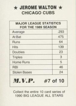1990 M.V.P. Big League All Stars (unlicensed) #7 Jerome Walton Back