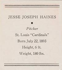 1933 Tattoo Orbit (R305) #NNO Jesse Joseph Haines Back