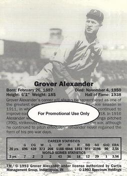 1993 Spectrum HOF II #NNO Grover Alexander Back