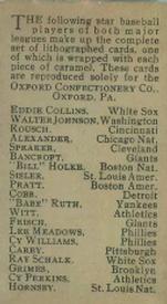 1921 Oxford Confectionery (E253) #NNO Ty Cobb Back
