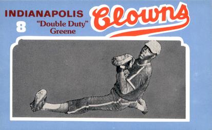 1976 Laughlin Indianapolis Clowns #8 Double Duty Greene Front
