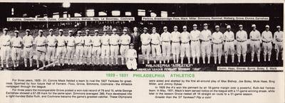 1974 TCMA 1929-1931 Philadelphia Athletics #NNO Team photo Front