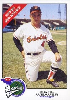 1992 MCI MLBPA Ambassadors of Baseball #1 Earl Weaver Front