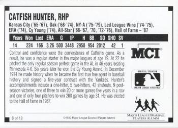 1993 MCI MLBPA Ambassadors of Baseball #8 Catfish Hunter Back