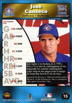 1998 Pacific Nestle #15 Jose Canseco Back