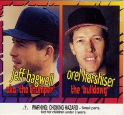 1996 Pizza Hut #NNO Jeff Bagwell / Orel Hershiser Front