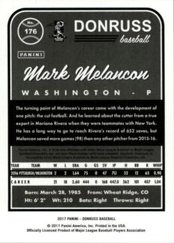 2017 Donruss - Career Stat Line #176 Mark Melancon Back