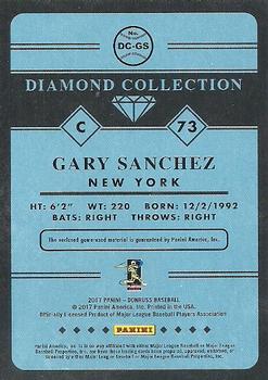 2017 Donruss - Diamond Collection #DC-GS Gary Sanchez Back