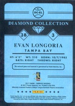 2017 Donruss - Diamond Collection Gold #DC-EL Evan Longoria Back