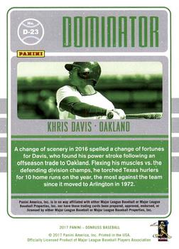 2017 Donruss - Dominators #D-23 Khris Davis Back