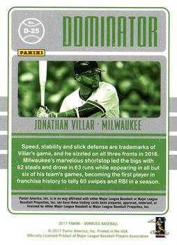 2017 Donruss - Dominators #D-25 Jonathan Villar Back