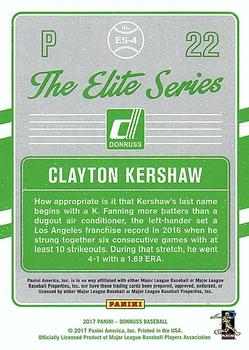 2017 Donruss - The Elite Series #ES-4 Clayton Kershaw Back