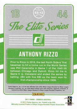 2017 Donruss - The Elite Series Blue #ES-12 Anthony Rizzo Back