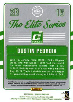 2017 Donruss - The Elite Series Red #ES-6 Dustin Pedroia Back