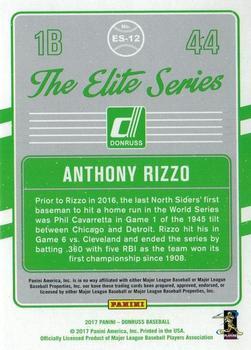 2017 Donruss - The Elite Series Black #ES-12 Anthony Rizzo Back