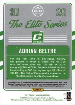 2017 Donruss - The Elite Series Black #ES-13 Adrian Beltre Back
