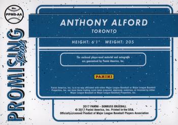 2017 Donruss - Promising Pros Materials Signatures #PPMS-AA Anthony Alford Back