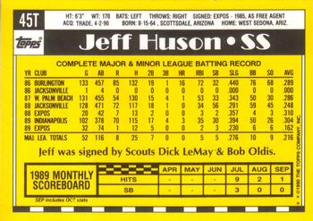 1990 Topps Traded #45T Jeff Huson Back