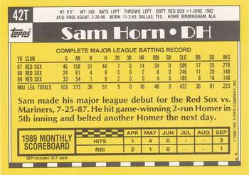 1990 Topps Traded #42T Sam Horn Back