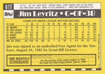 1990 Topps Traded #61T Jim Leyritz Back