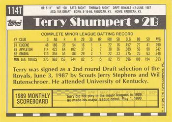 1990 Topps Traded #114T Terry Shumpert Back
