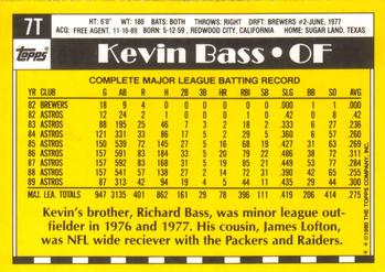 1990 Topps Traded #7T Kevin Bass Back