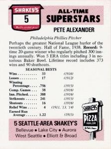 1977 Shakey's Pizza #5 Pete Alexander Back