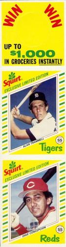 1982 Topps Squirt - Panels 2 Players #4 / 15 Alan Trammell / Dave Concepcion Front