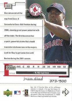 2001 SP Game Used Edition #64 Juan Diaz Back