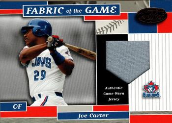 2002 Leaf Certified - Fabric of the Game Base #FG 54 Joe Carter Front