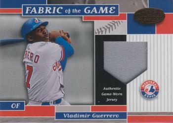 2002 Leaf Certified - Fabric of the Game Base #FG 140 Vladimir Guerrero Front