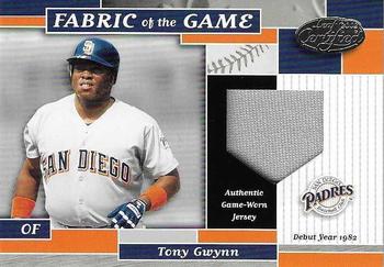 2002 Leaf Certified - Fabric of the Game Debut Year #FG 30 Tony Gwynn Front