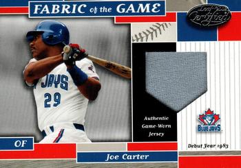 2002 Leaf Certified - Fabric of the Game Debut Year #FG 54 Joe Carter Front