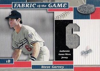 2002 Leaf Certified - Fabric of the Game Jersey Number #FG 19 Steve Garvey Front