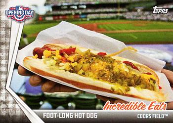 2017 Topps Opening Day - Incredible Eats #IE-8 Foot-Long Hot Dog Front