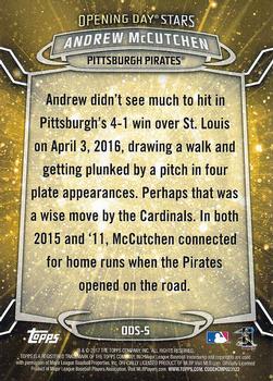 2017 Topps Opening Day - Opening Day Stars #ODS-5 Andrew McCutchen Back