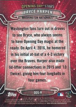 2017 Topps Opening Day - Opening Day Stars #ODS-9 Bryce Harper Back