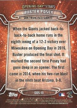 2017 Topps Opening Day - Opening Day Stars #ODS-13 Buster Posey Back