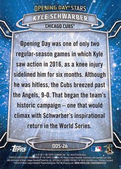 2017 Topps Opening Day - Opening Day Stars #ODS-26 Kyle Schwarber Back