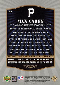 2001 SP Legendary Cuts #58 Max Carey Back