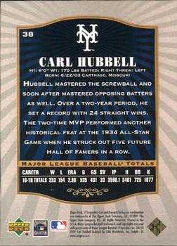 2001 SP Legendary Cuts #38 Carl Hubbell Back